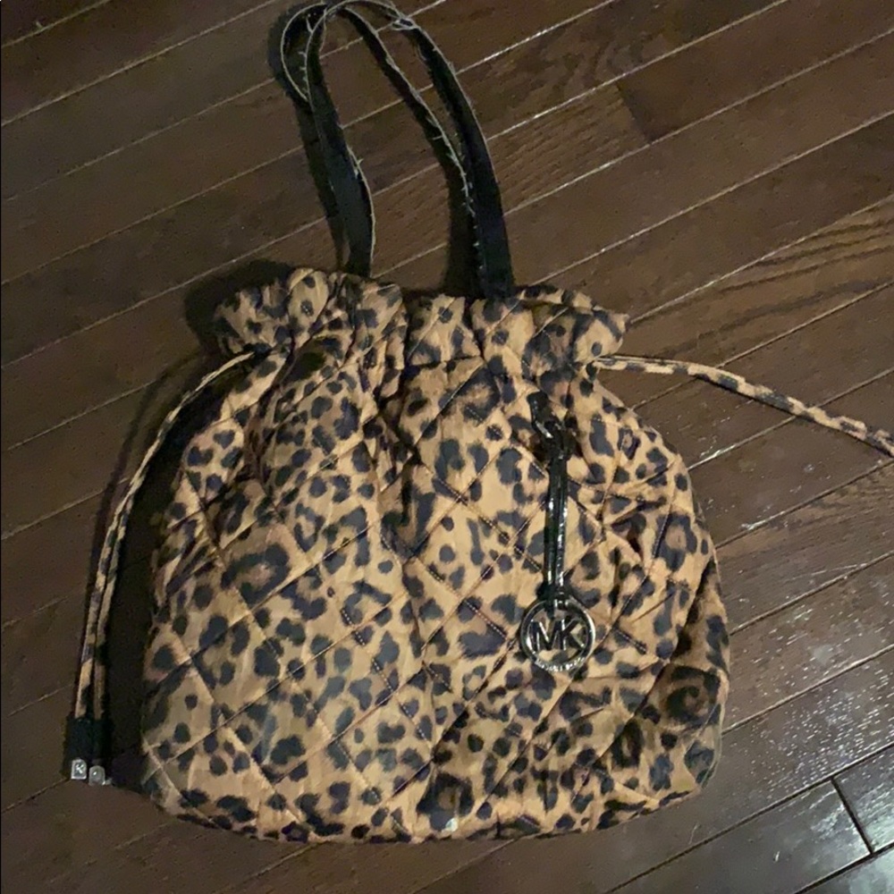 Michael Kors vinyl leopard purse